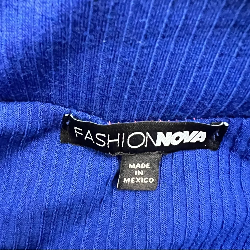 Fashion nova royal blue ribbed pencil skirt size medium M B169